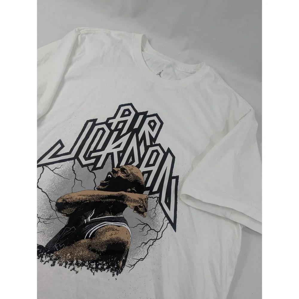 Air Jordan T-Shirt Mens XXL White Short Sleeve Dri-Fit Graphic Tee‎ Athleisure